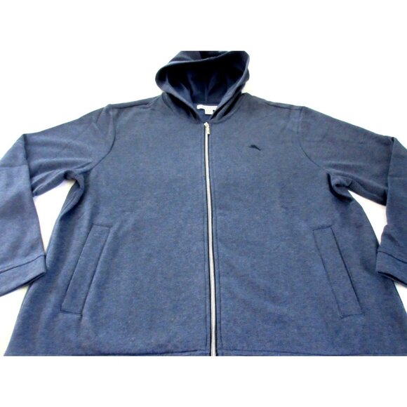 Men's Tommy Bahama full zipper hoodie sweatshirt Heathered Blue Size XL NWT - Picture 4 of 7